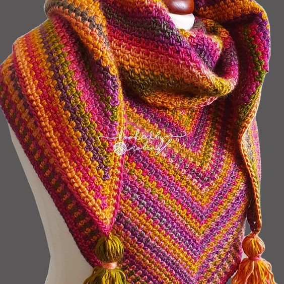 Crochet Moss Stitch Shawl