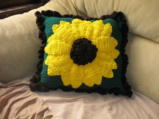 Create a Beautiful Crochet Sunflower Pillow for Your Home Decor