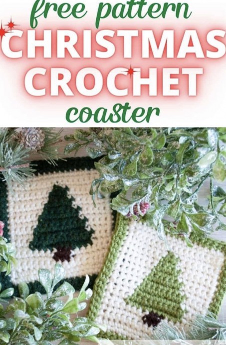 Crochet Christmas Tree Coaster