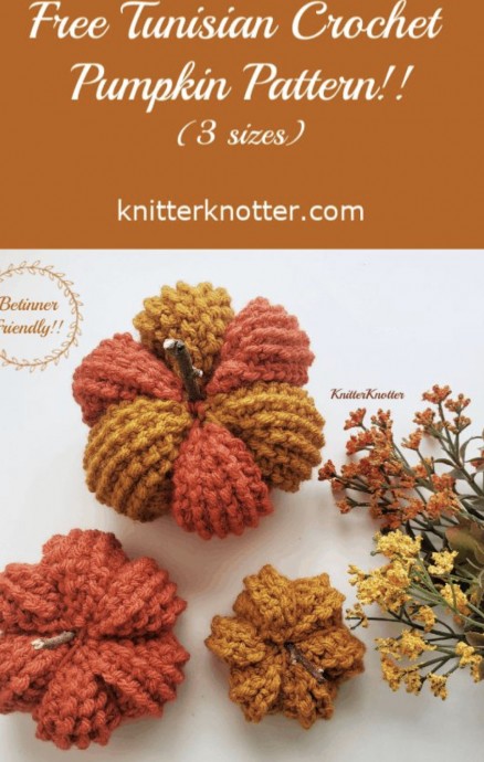 Crochet Tunisian Fall Pumpkins