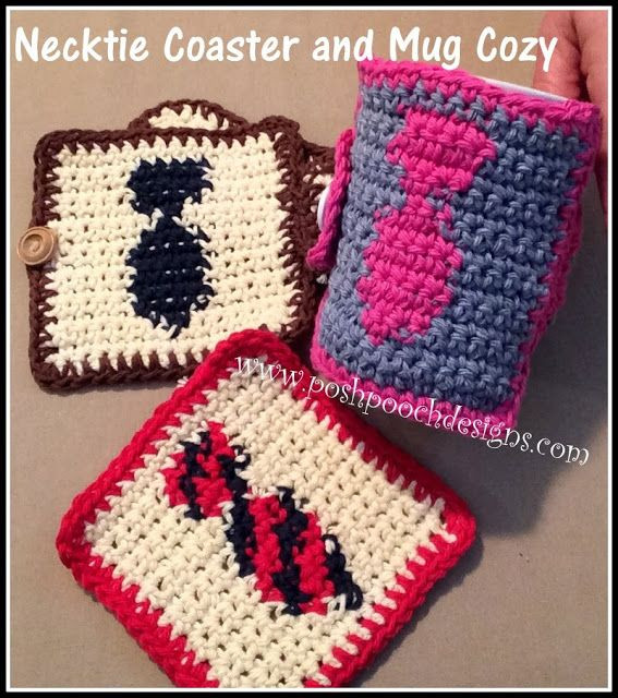 Create a Stunning Crochet Neck Tie Coaster and Mug Cozy for Your Tea Time
