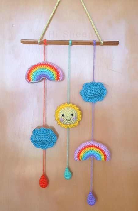 Crochet Mobile/Wall Hanging - Sunny Day