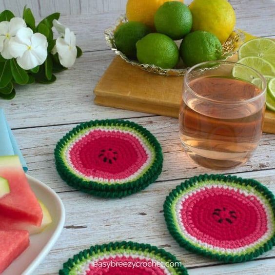 Create Adorable Crochet Watermelon Coasters: Fun DIY Guide for Home Decor Create Adorable Crochet Watermelon Coasters: Fun DIY Guide for Home Decor