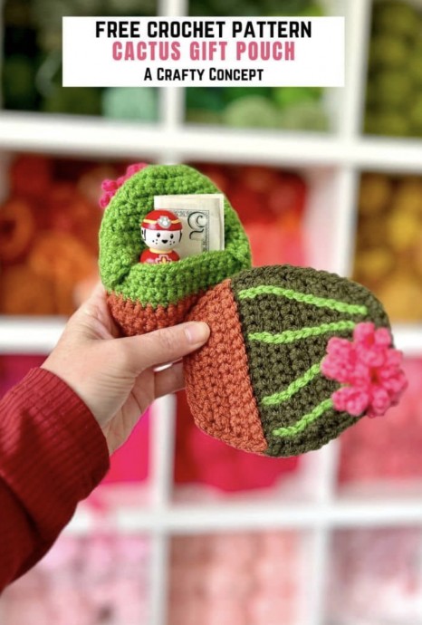 Fun Crochet Cactus Gift Card Holder