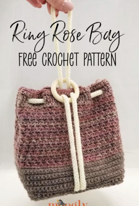 Crochet Ring Rose Bag (Free Pattern)