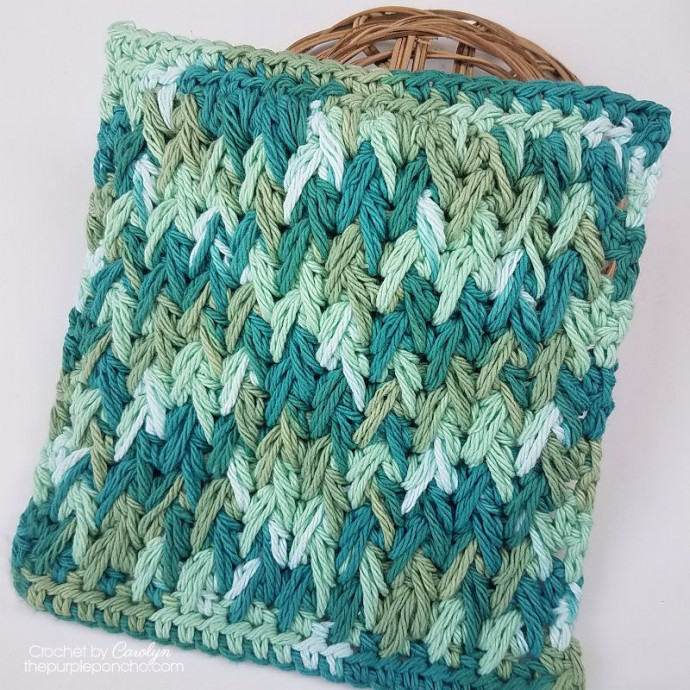 Crochet Feather Stitch Wash Cloth