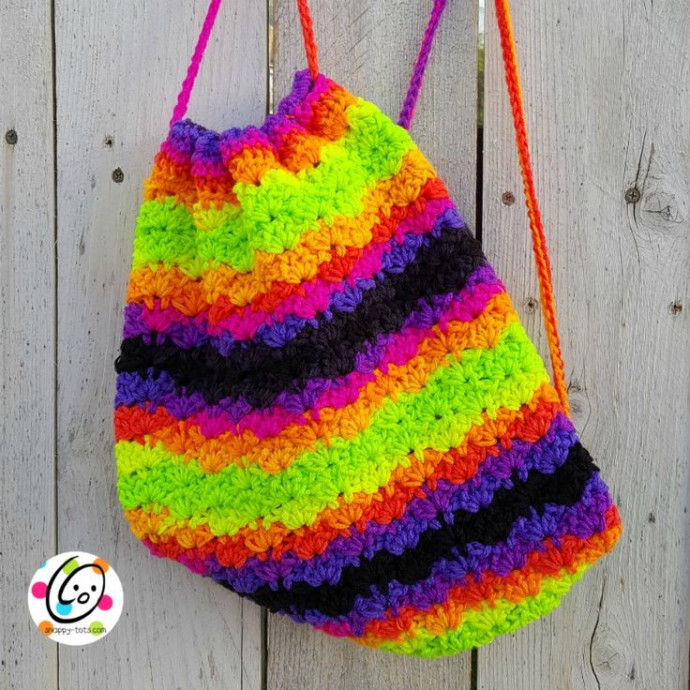 Crochet Bright Stripes Backpack