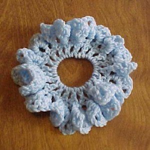 Enhance Your Hairdo with the Beautiful Crochet Lacy Shells Scrunchie