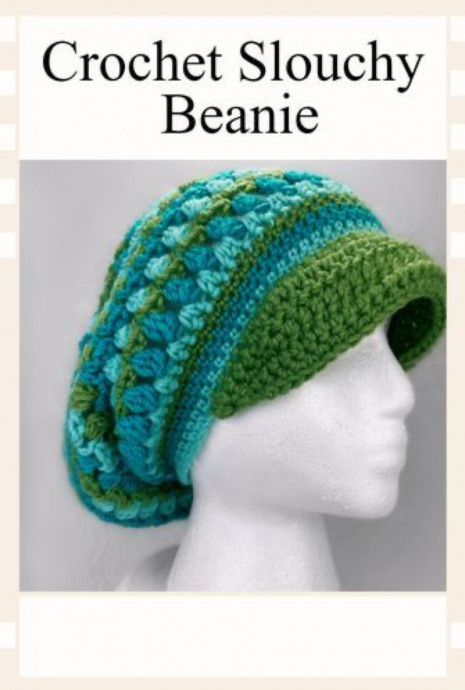 Crochet Slouchy Beanie With a Brim