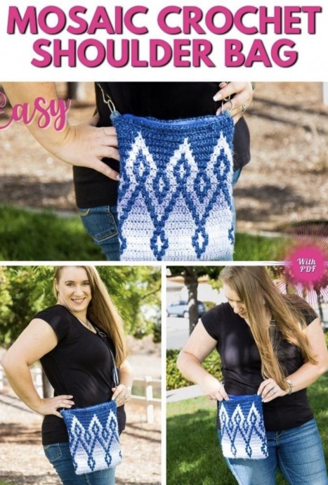 Crochet Mosaic Shoulder Bag (Free Pattern)