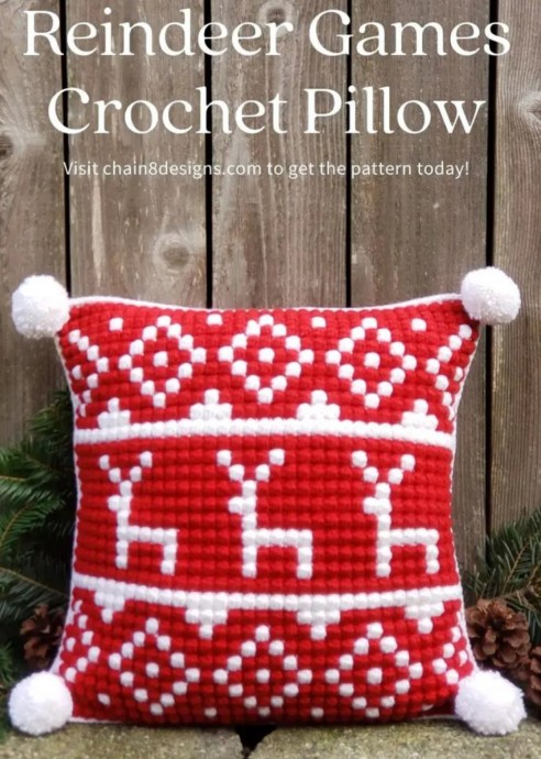 Enhance Your Holiday Decor with the Cozy Crochet Reindeer Games Pillow Enhance Your Holiday Decor with the Cozy Crochet Reindeer Games Pillow