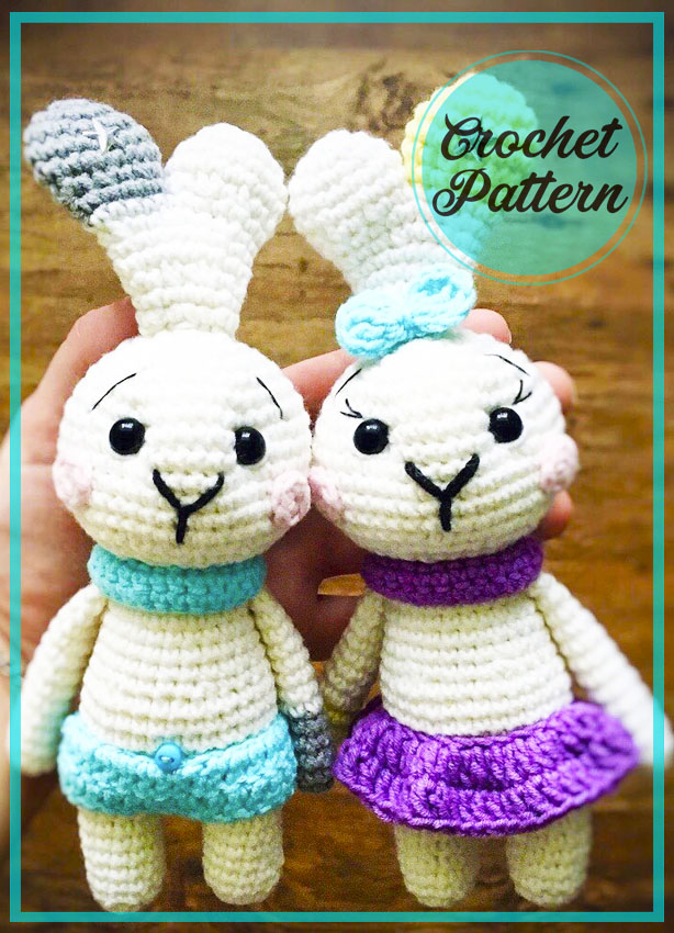 Create Your Own Adorable White Bunny with Skirt: A Step-by-Step Amigurumi Crochet Pattern