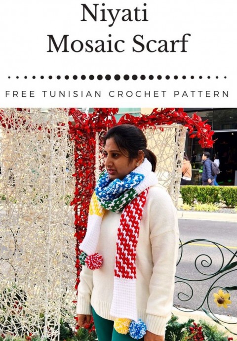 Crochet Tunisian Scarf (Free Pattern)