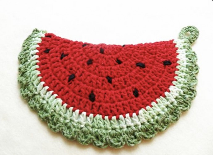 Free Crochet Pattern: Watermelon Potholder and Trivet