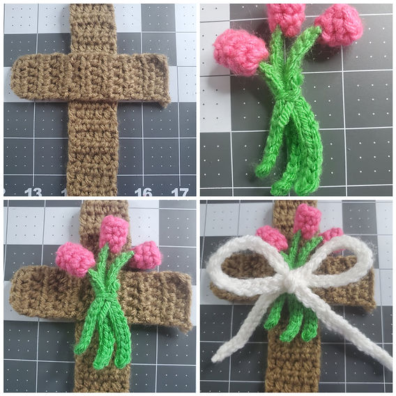 Crochet Redeeming Love Cross Applique