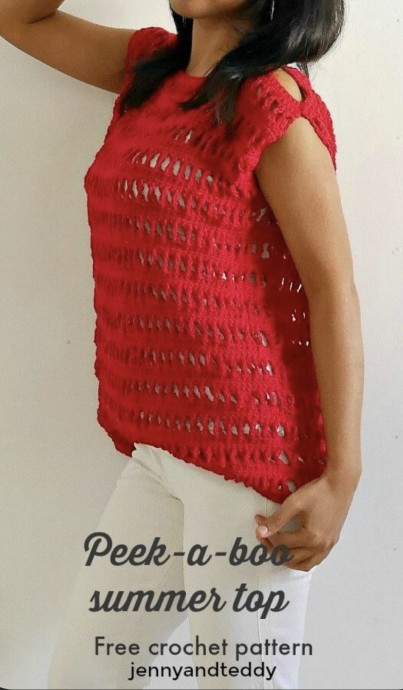 Beat the Summer Heat with the Adorable Peek-a-Boo Crochet Top - Free Pattern Included! Beat the Summer Heat with the Adorable Peek-a-Boo Crochet Top - Free Pattern Included!