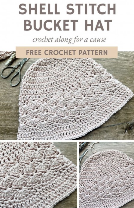 Shell Stitch Bucket Hat Crochet Pattern