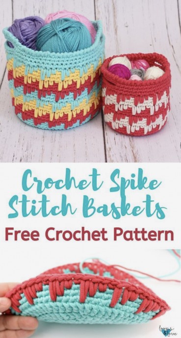Spike Stitch Baskets