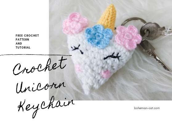 Crochet Unicorn Keychain