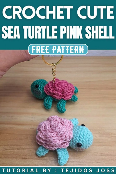 Crochet Sea Turtle Pink Shell Amigurumi - Adorable Crafting Pattern for All Ages