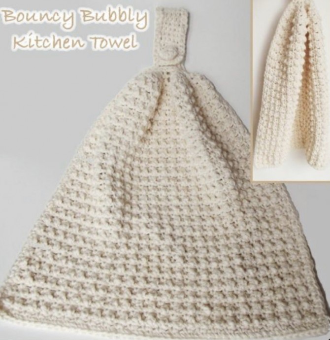 Free Crochet Pattern: Bouncy Bubbly Kitchen Hand Towel