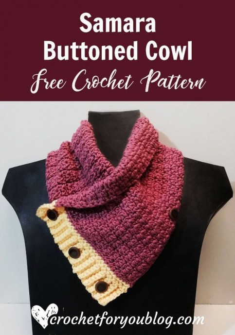 Buttoned Crochet Cowl