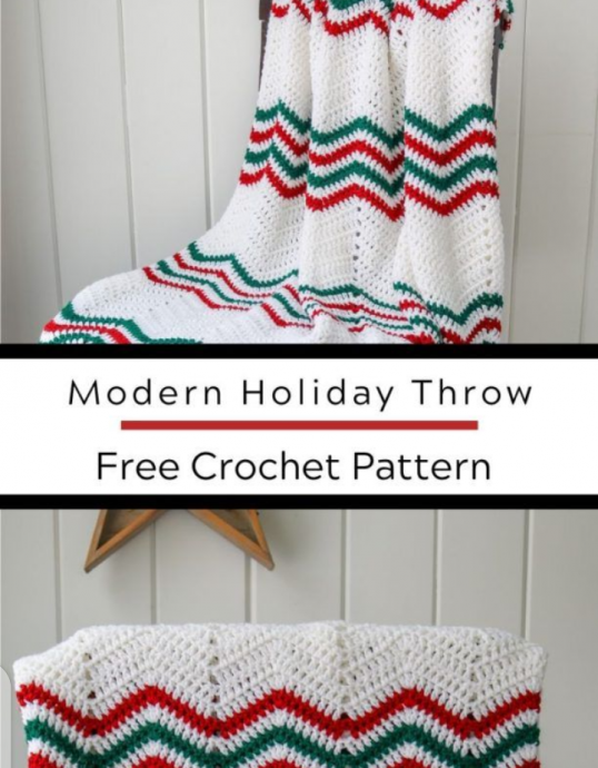 Lovely Crochet Holiday Throw Blanket