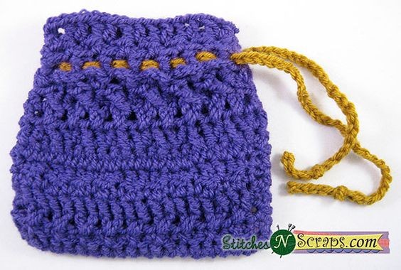 Crochet Drawstring Bag