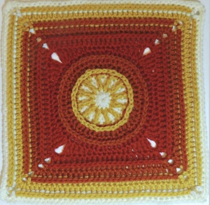 Free Crochet Pattern: Flame Square