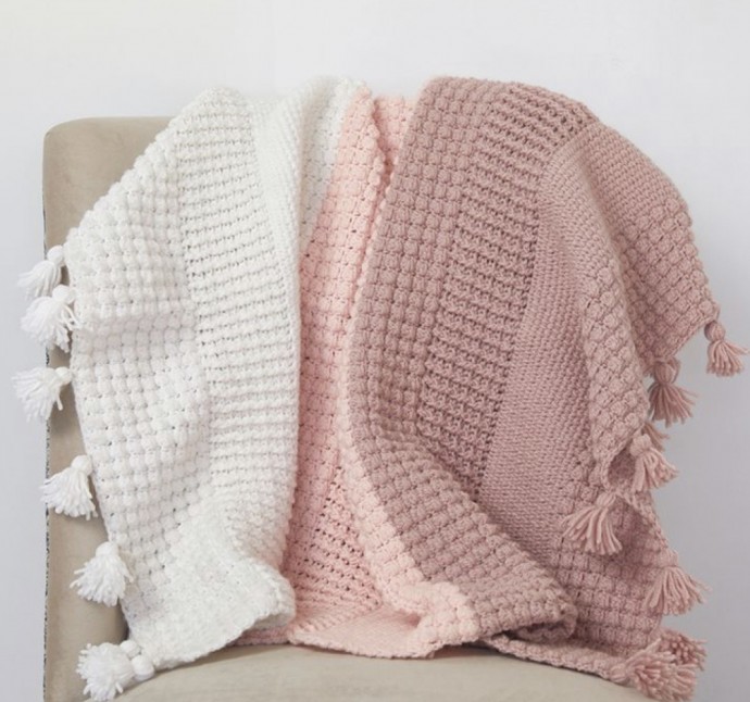 Ombre Textured Blanket Crochet Pattern