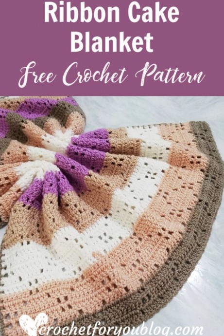 Ribbon Cake Crochet Blanket Free Pattern