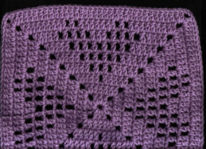 Crochet Meshy Hearts Square
