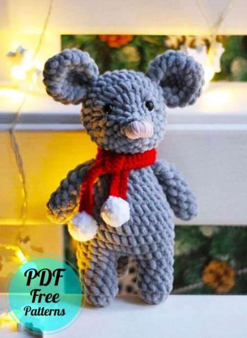 Crochet Plush Velvet Mouse Amigurumi