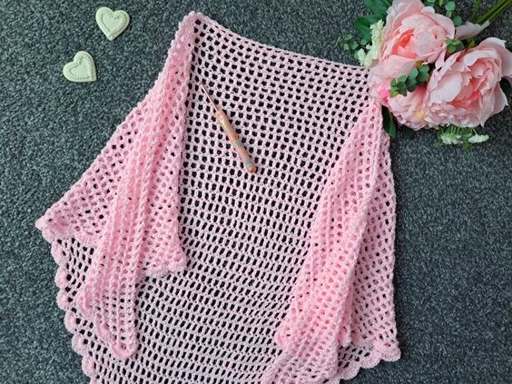 Crochet Rose Whisper Shawl Free Pattern