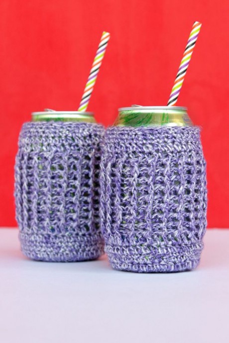 Crochet Ribbed Can Cozies