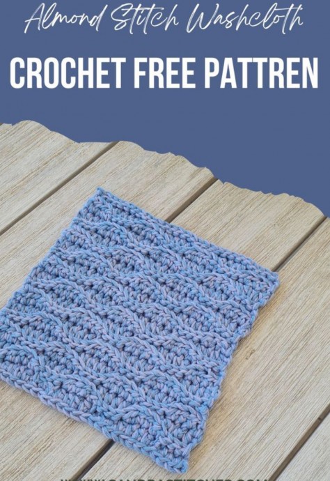 Crochet Almond Stitch Washcloth