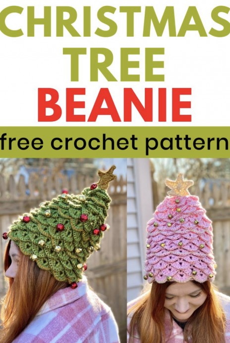 Christmas Tree Beanie Free Crochet Pattern