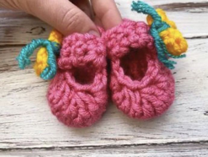 Crochet Butterfly Baby Booties