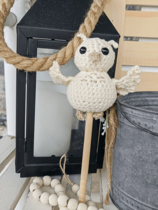 Crochet Caye the Popcorn Ball Owl