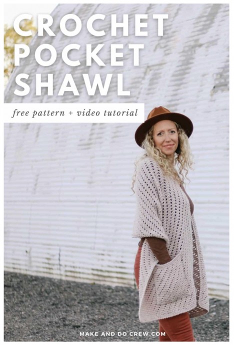Free Crochet Pattern: Shawl with Pockets