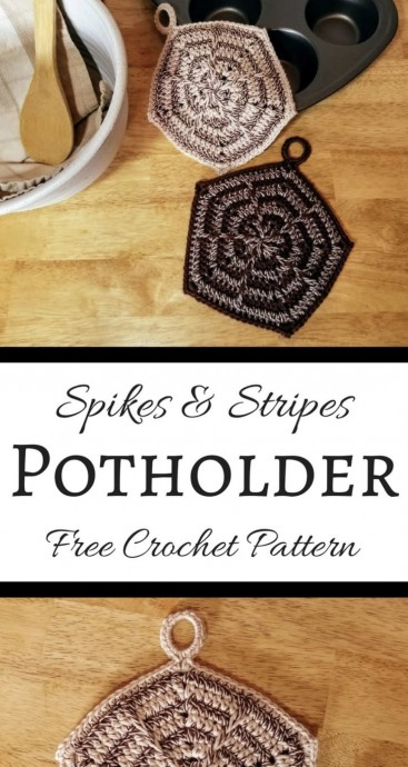 Free Crochet Pattern: Spikes and Stripes Potholder