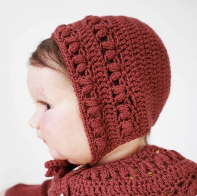Sweet Magnolia Crochet Baby Bonnet