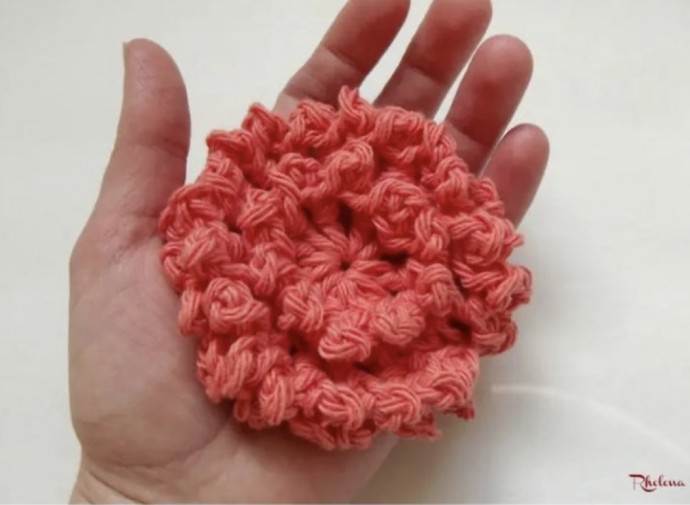 Crochet Handy Picot Flower Palm Scrubby