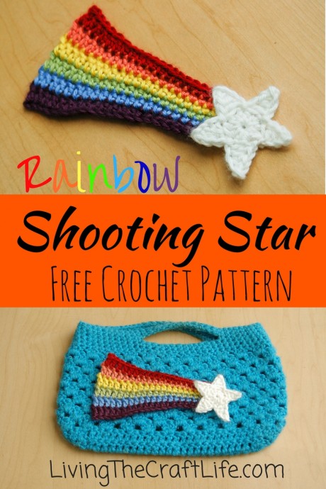 Crochet Rainbow Shooting Star