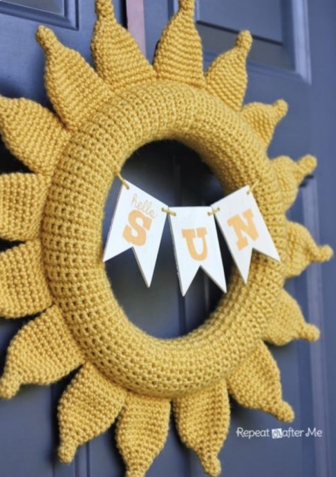Crochet Summer Sun Wreath