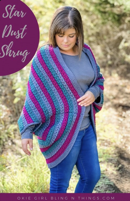 Free Crochet Pattern:  Star Dust Shrug