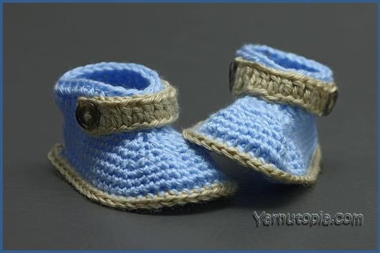 Crochet Little Gentleman Baby Booties