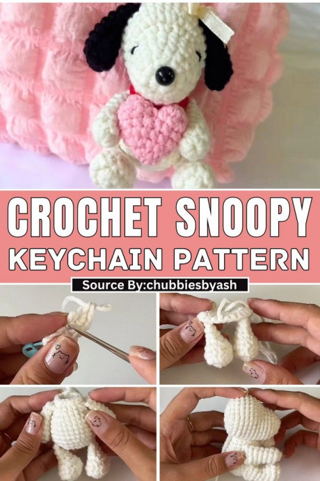 Crochet Snoopy Keychain