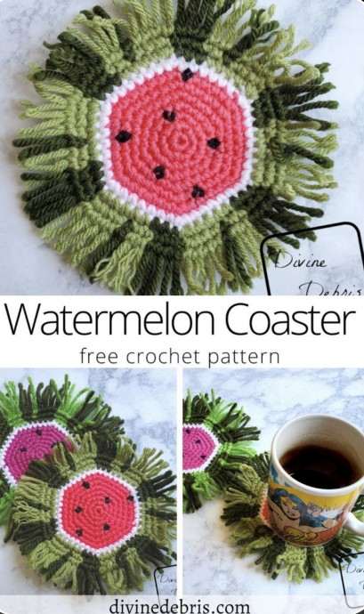 Free Crochet Pattern: Juicy Watermelon Coaster