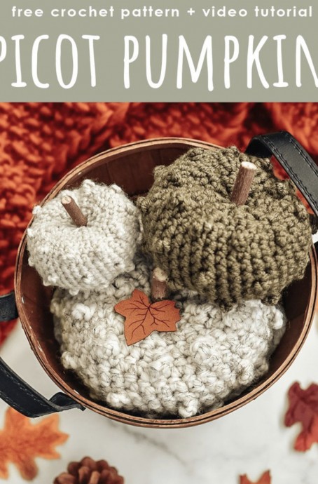 Crochet Picot Pumpkin (Free Pattern)